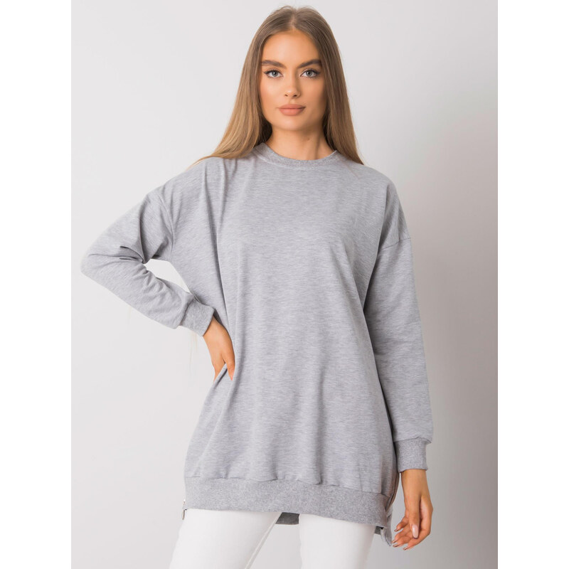 BASIC FEEL GOOD Světle šedá dámská tunika se zipy -gray 84023943