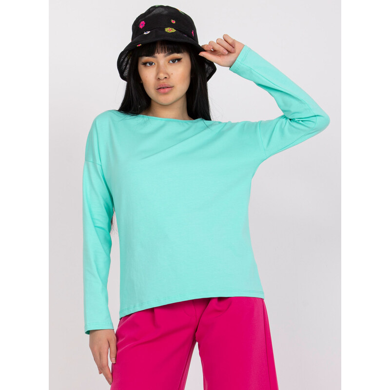 BASIC FEEL GOOD Tyrkysové tričko s dlouhým rukávem -turquoise