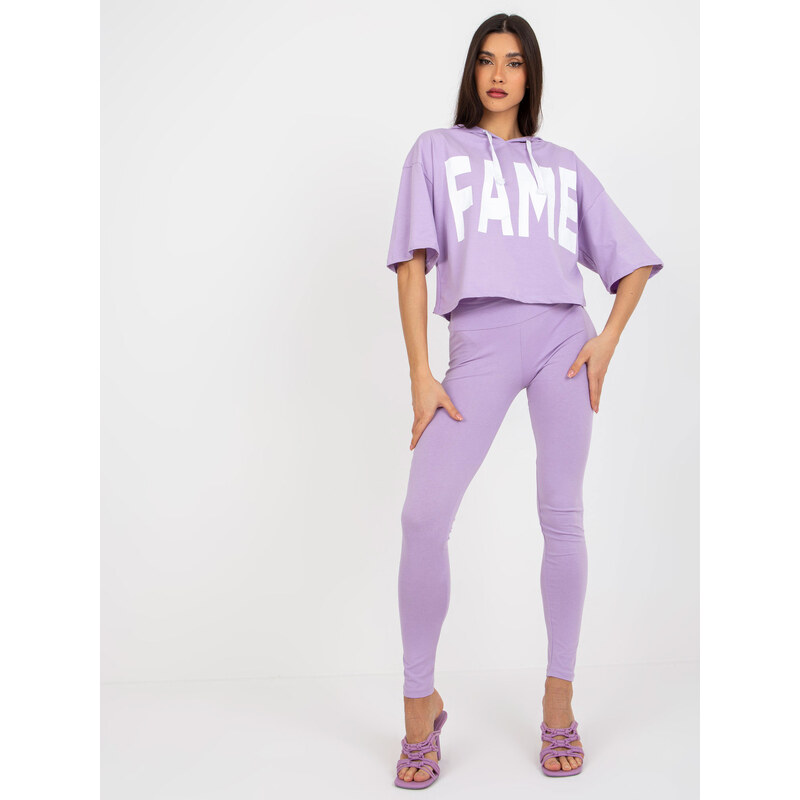 BASIC Světle fialový sportovní komplet mikiny a legín -light purple 85879880