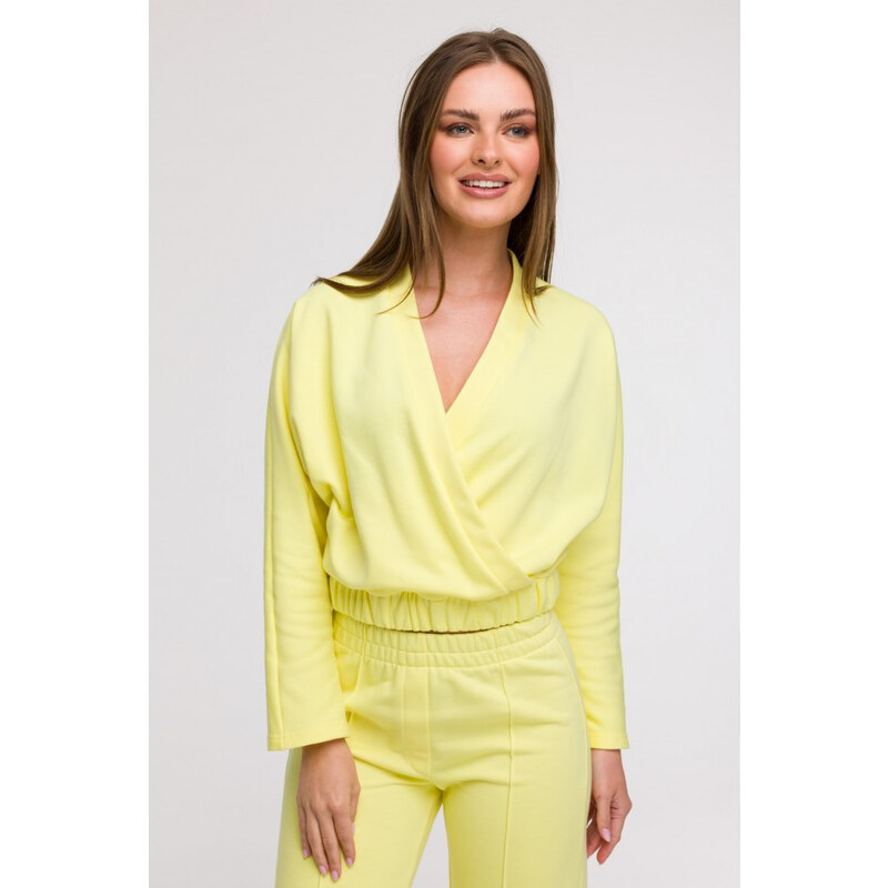 model 21047151 Zavinovací mikina citronová - BeWear