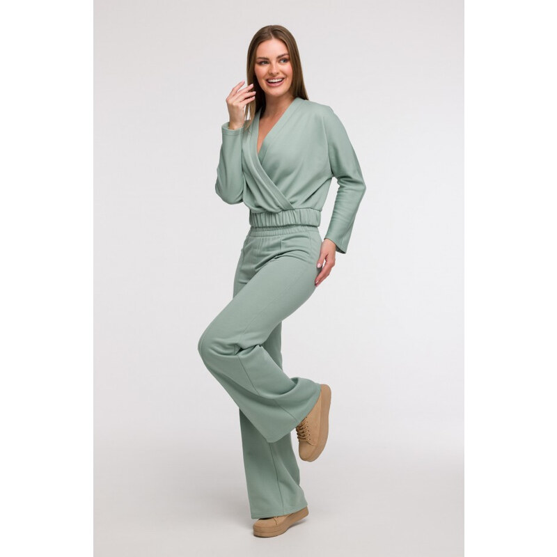 model 21047161 Zavinovací mikina mátová - BeWear