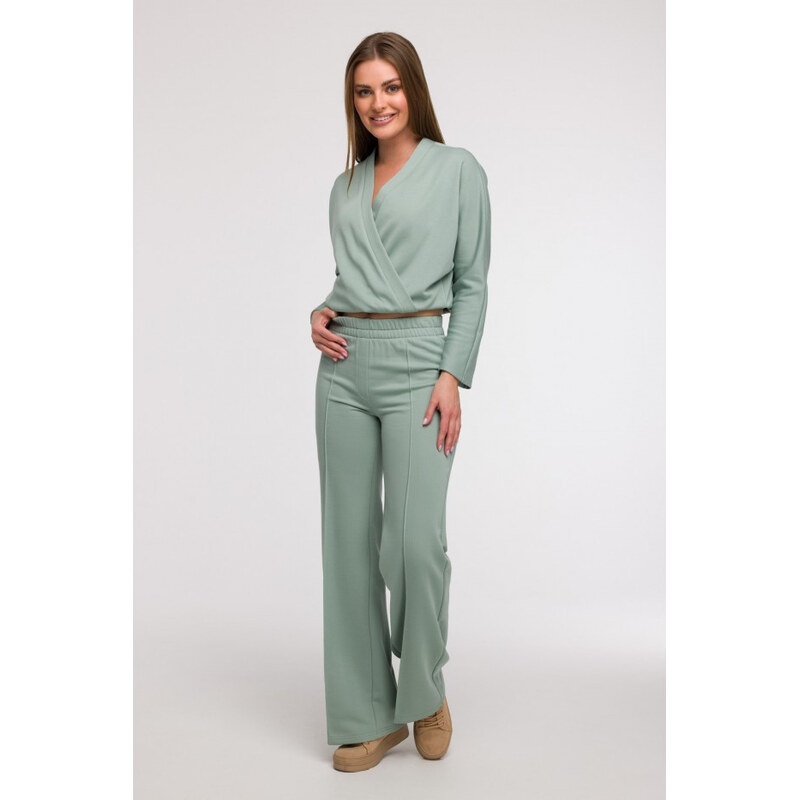 BeWear B296 Široké kalhoty s předními švy - mátové 105391768