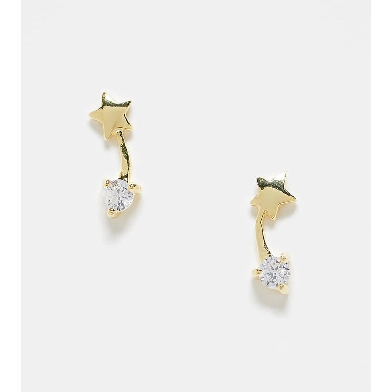 Kingsley Ryan crystal shooting star stud earrings in gold plated 105396518