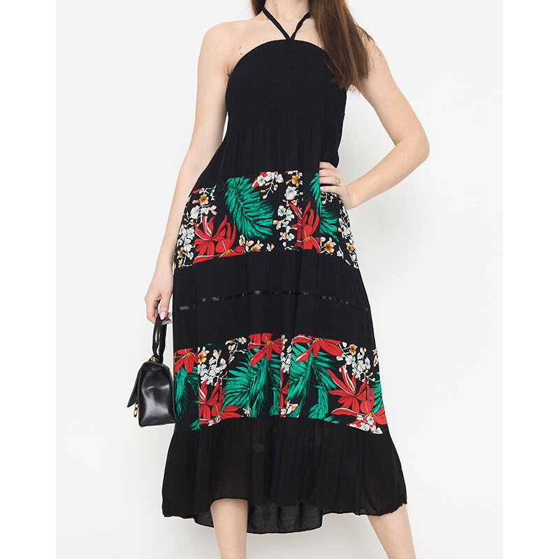 Resti Womens black floral midi dress - Clothing 108139963