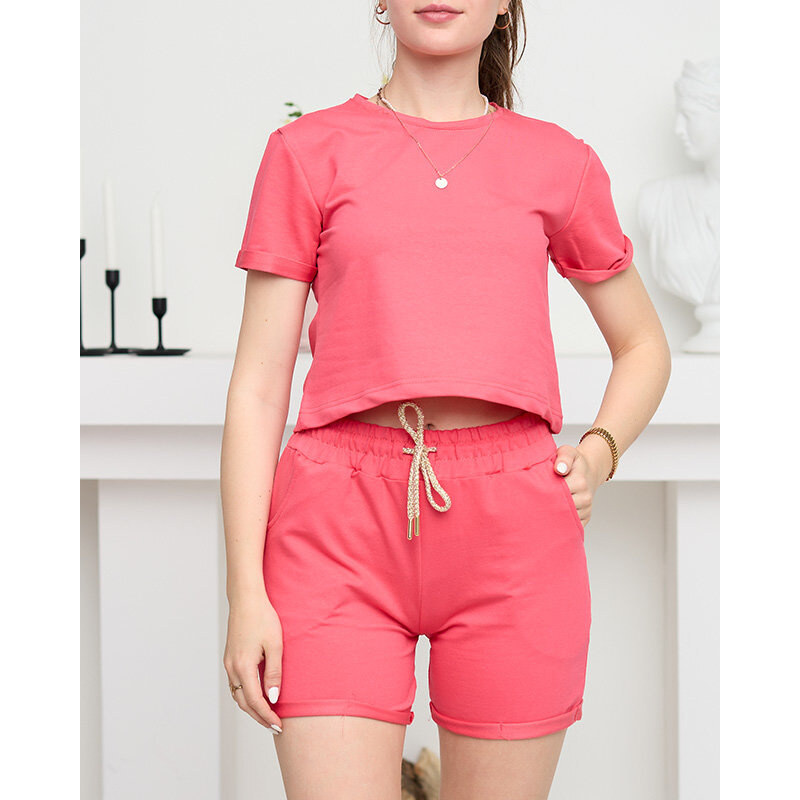 Resti Neon Pink Womens Cotton Sports Sweat Set - Clothing
