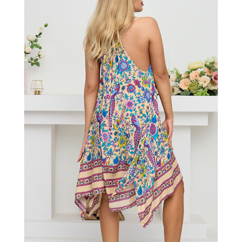 Resti Womens beige patterned cape dress - Clothing