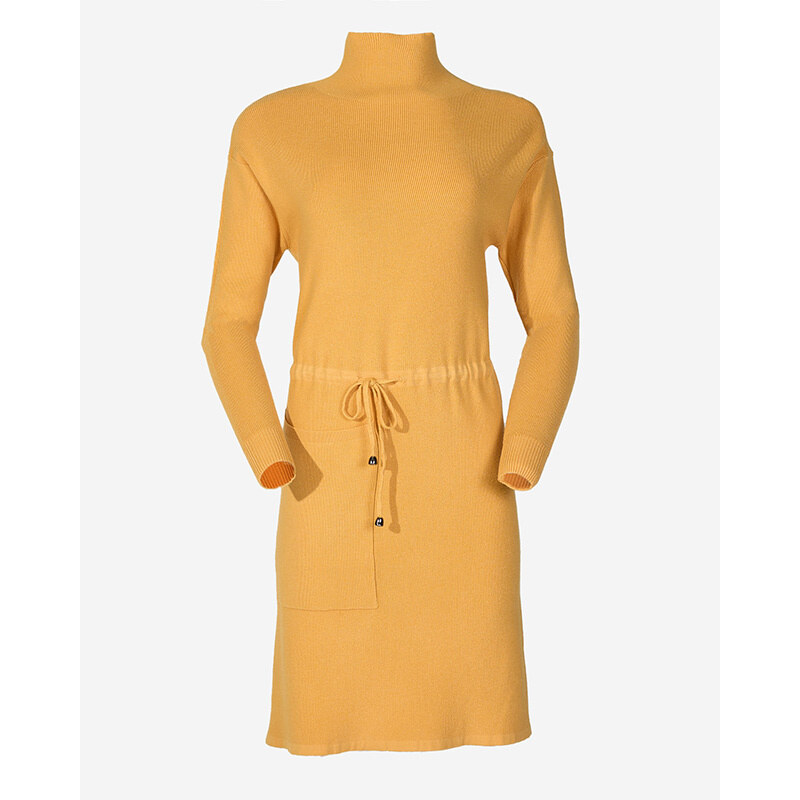 Resti Yellow ladies turtleneck sweater dress - Clothing 108140095