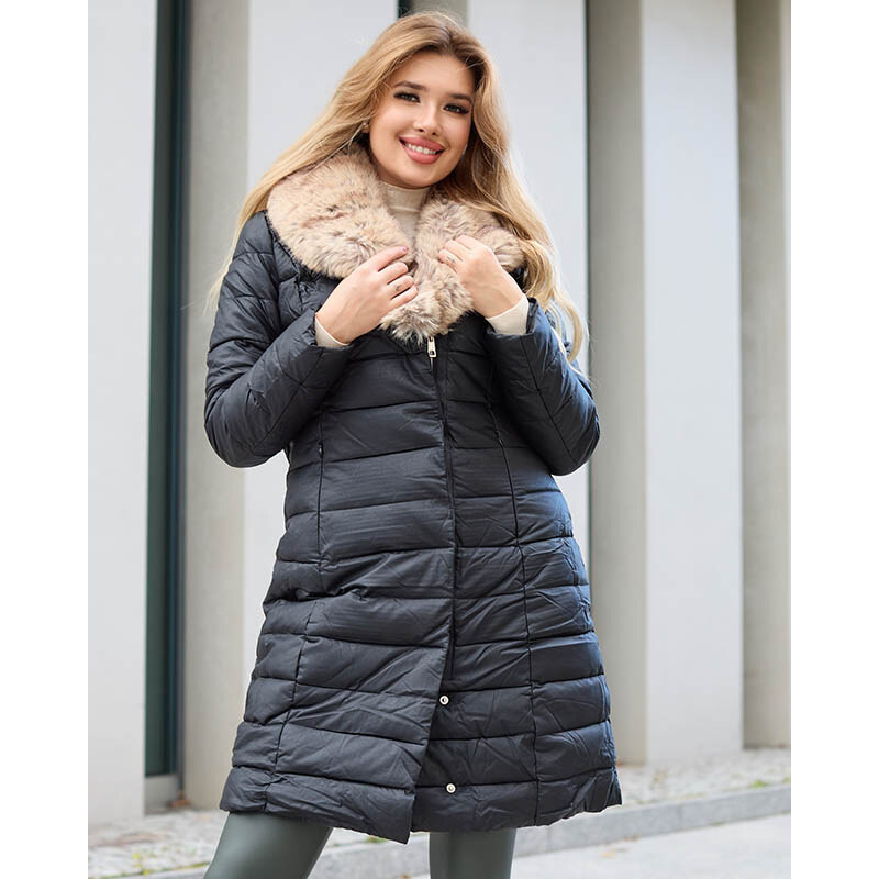 Resti Womens Black Winter Jacket - Clothing