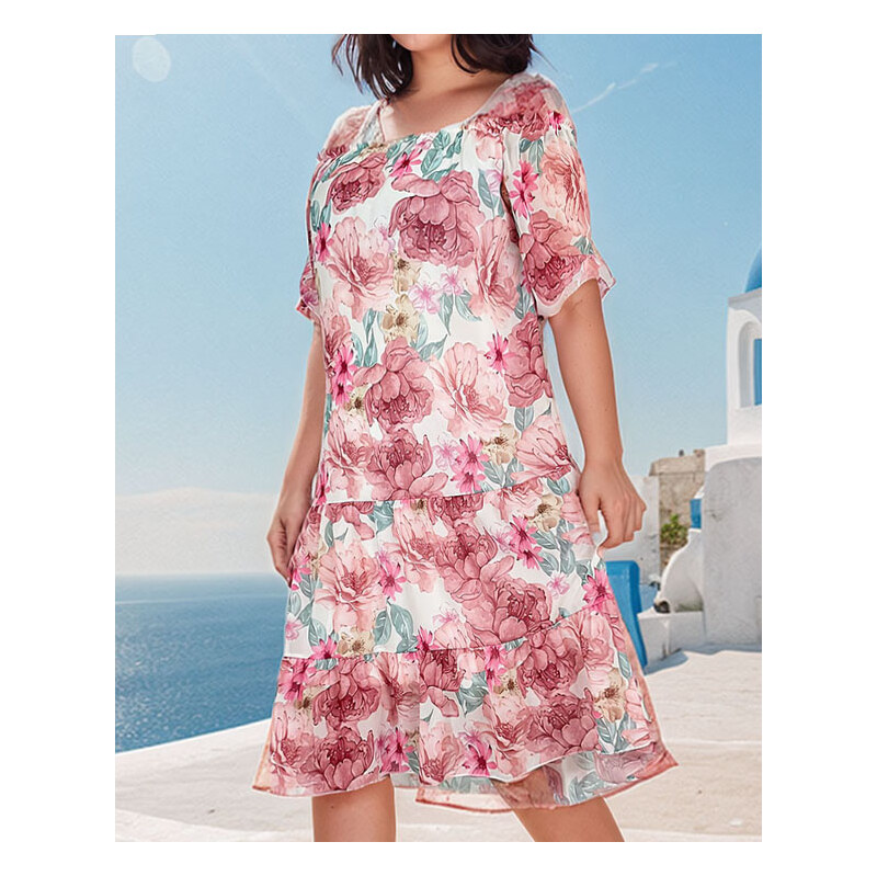 Resti Womens floral oversize midi dress