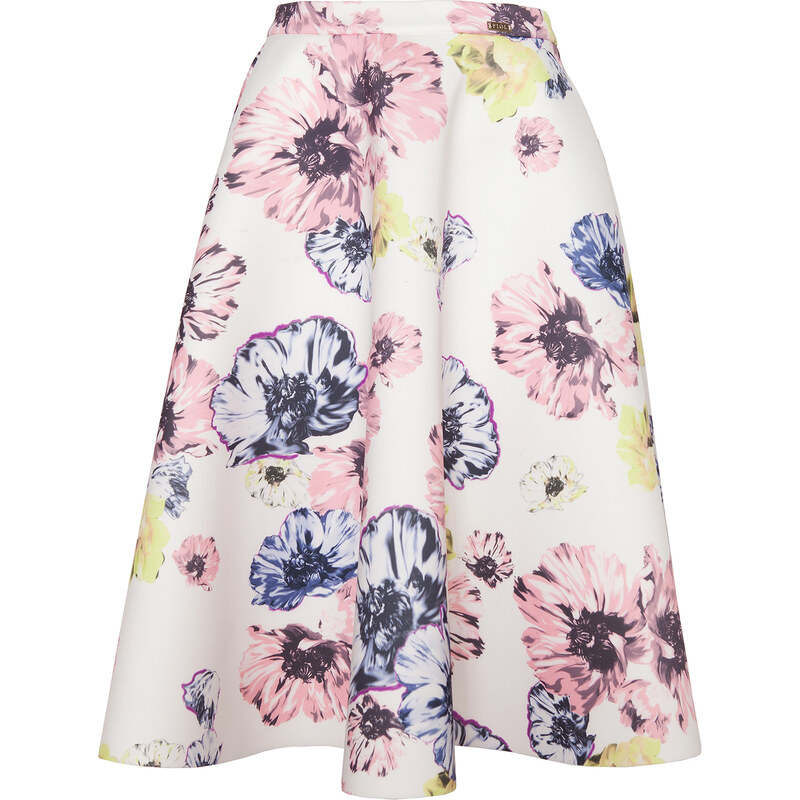 Figl Smetanová květovaná sukně M383