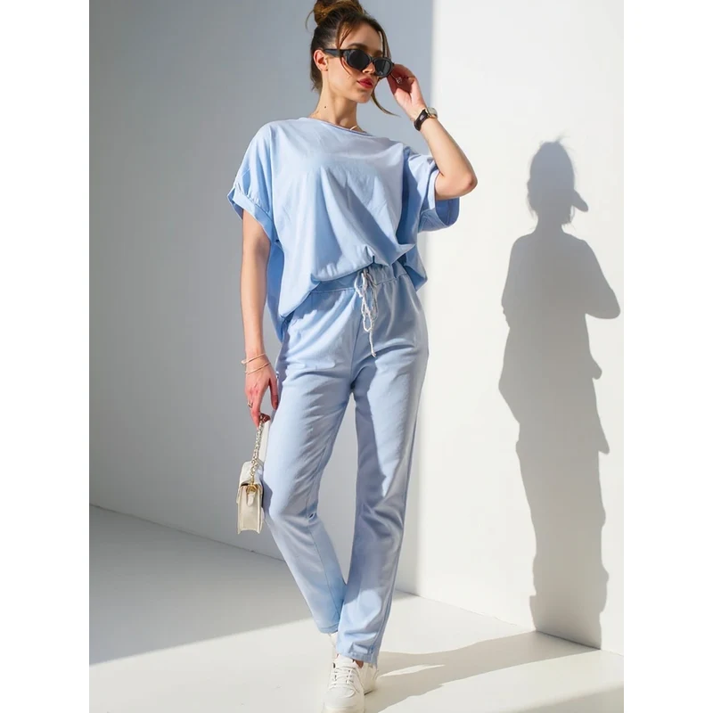 Resti Womens cotton set with short sleeves and straight pants 108963509