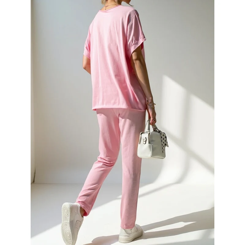 Resti Womens cotton set with short sleeves and straight pants 108963501