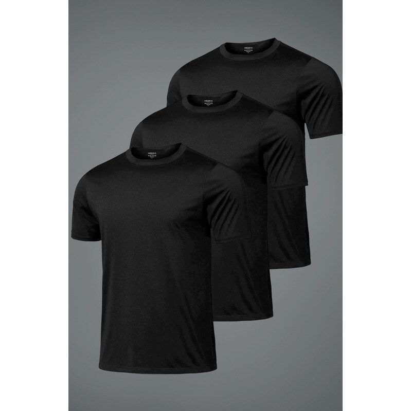 Hyperflow Pro Fitness Trička, Balení po 3 - Černá
