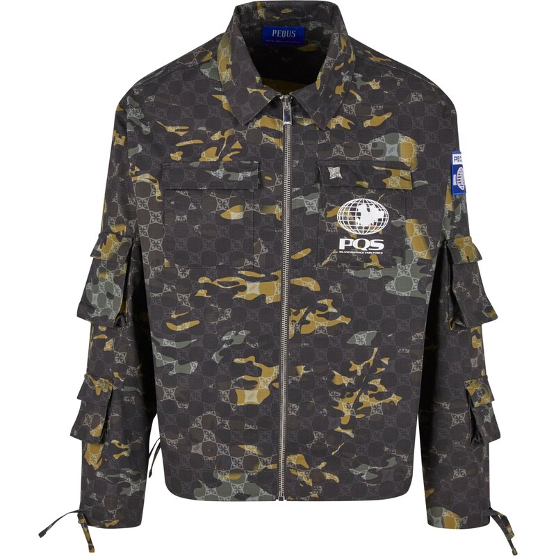 Pequs Přechodná bunda Aether žlutá / šedá / khaki / bílá