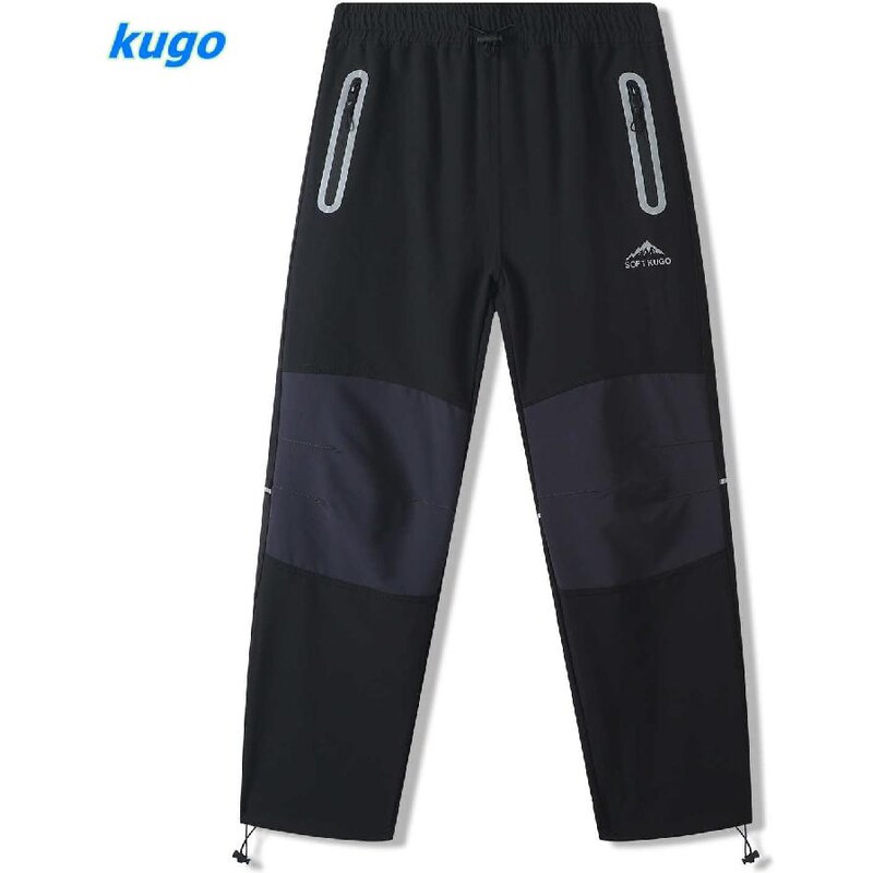 Dětské softshellové kalhoty letní Kugo HK8589 černá / šedá