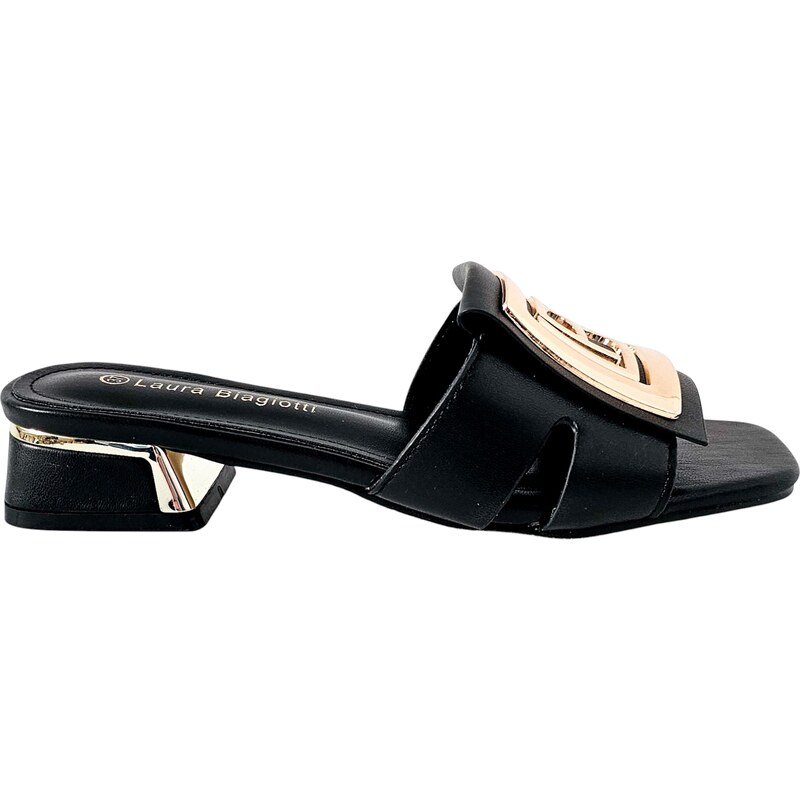 Elegantní černé nazouváky Laura Biagiotti Calf Black