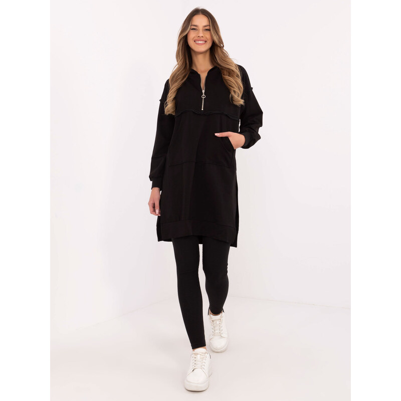 BASIC Černá dámská souprava s dlouhou mikinou -black 103611074