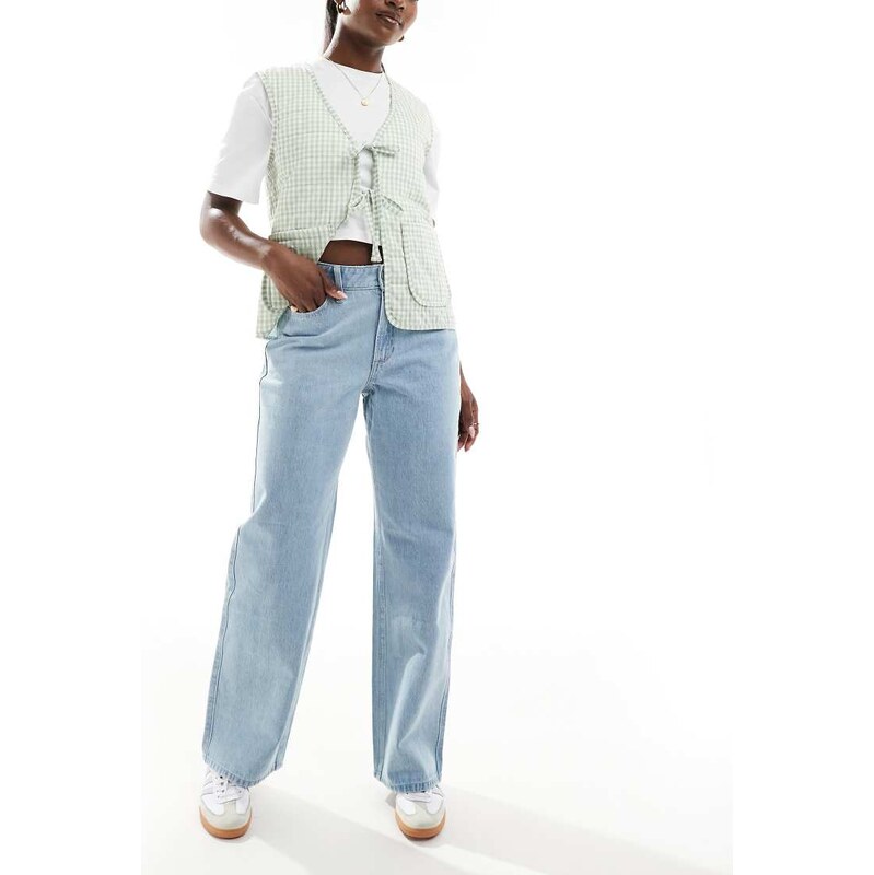 Hollister curve love high rise baggy jeans in light wash-Blue 105412150