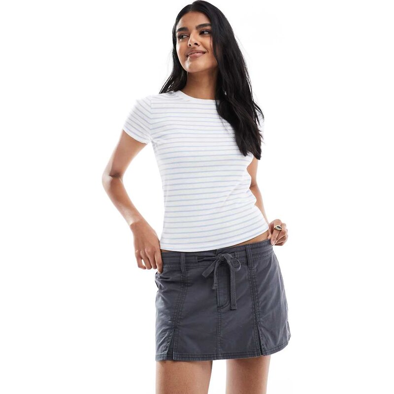 Hollister pleated mini skirt in grey 105421936