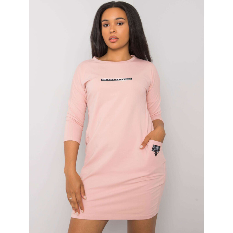 RELEVANCE Světle růžové šaty s kapsami --light pink Pudrová