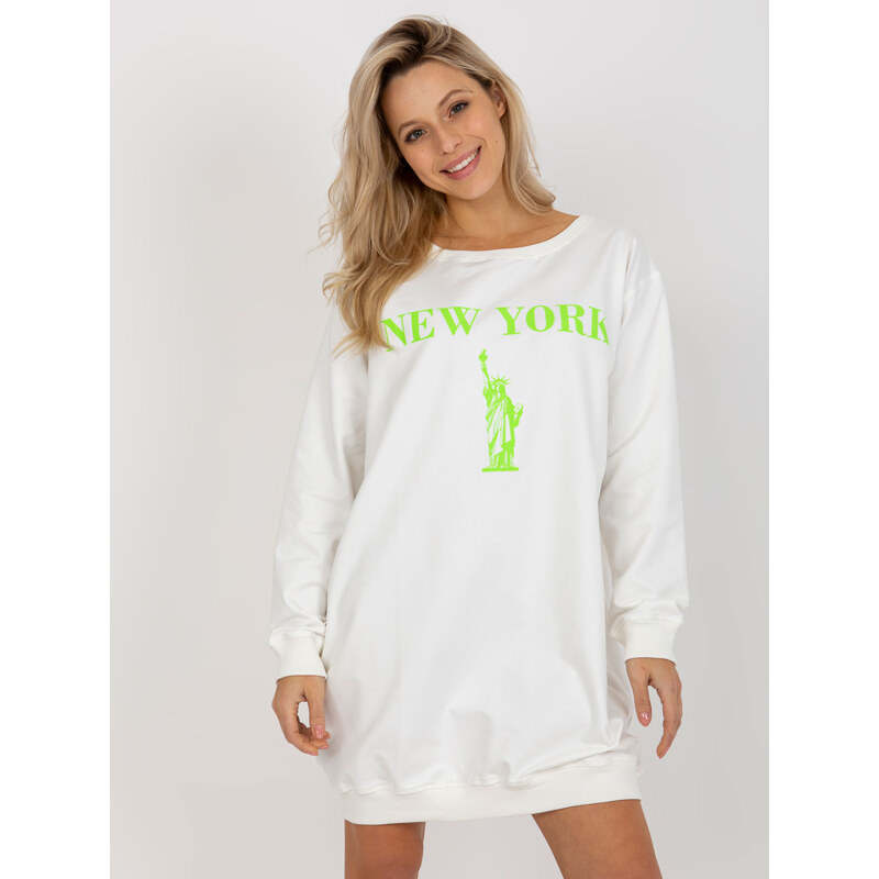 VITON Smetanové mikinové šaty NEW YORK --ecru Smetanová 85878153