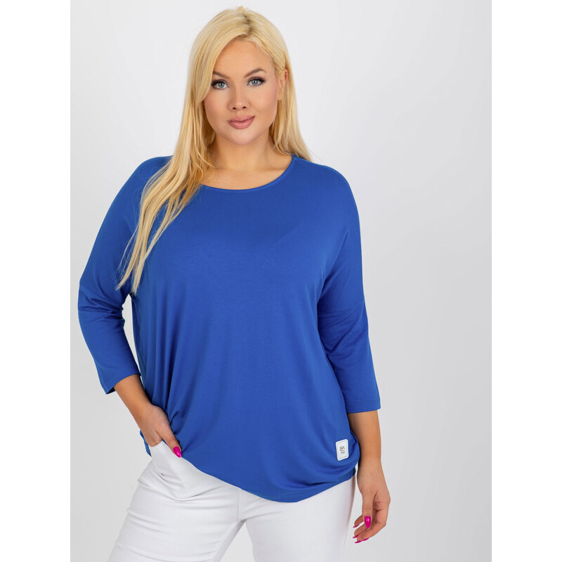 RELEVANCE Modrá volná halenka s 3/4 rukávem -dark blue 85883024