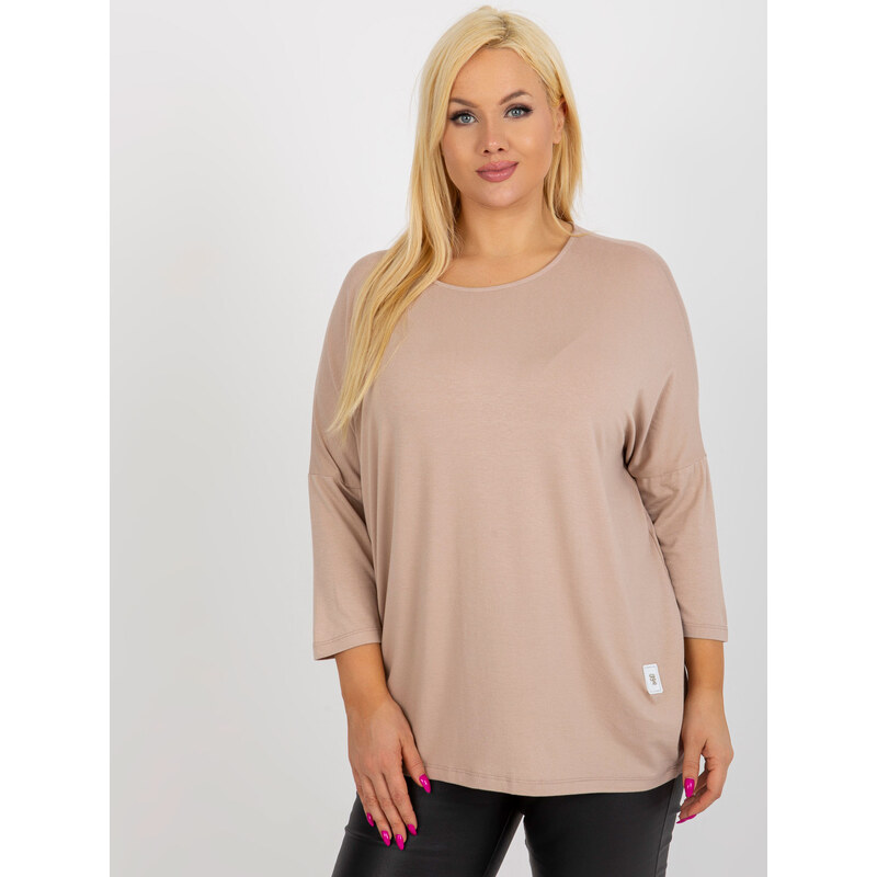 RELEVANCE Béžová volná halenka s 3/4 rukávem -beige 85883033