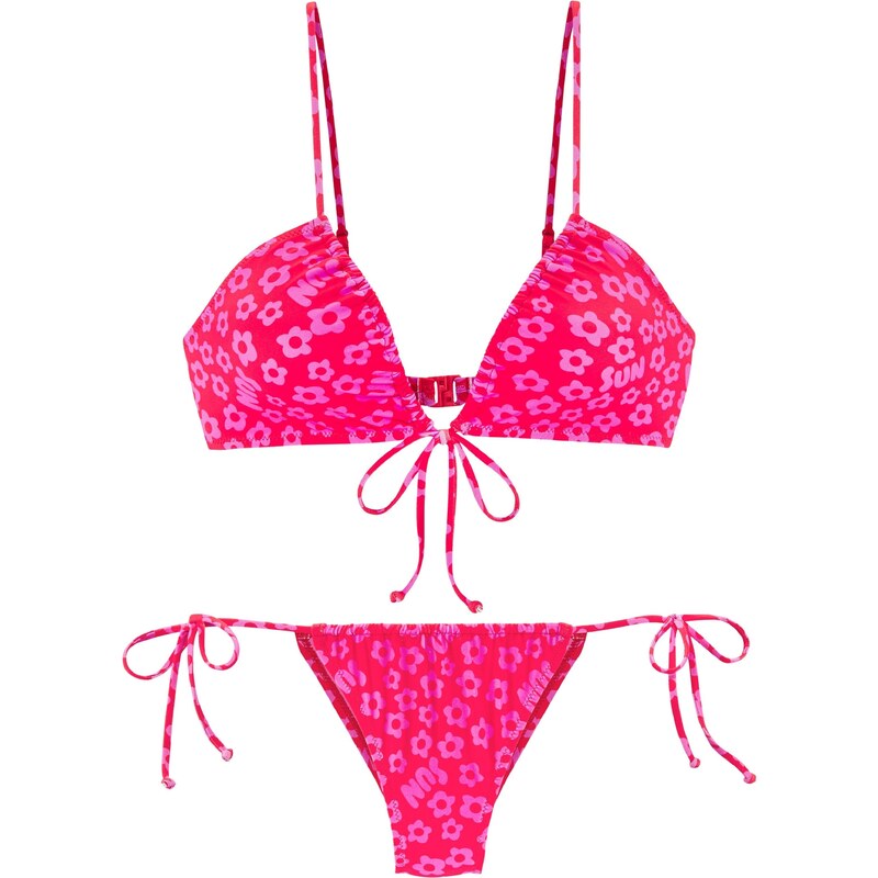 BUFFALO Bikiny pink / červená