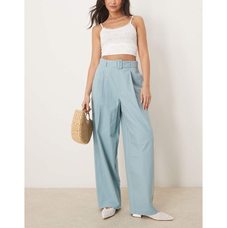 ASOS DESIGN clean balloon trousers in turquoise-Blue 105661448