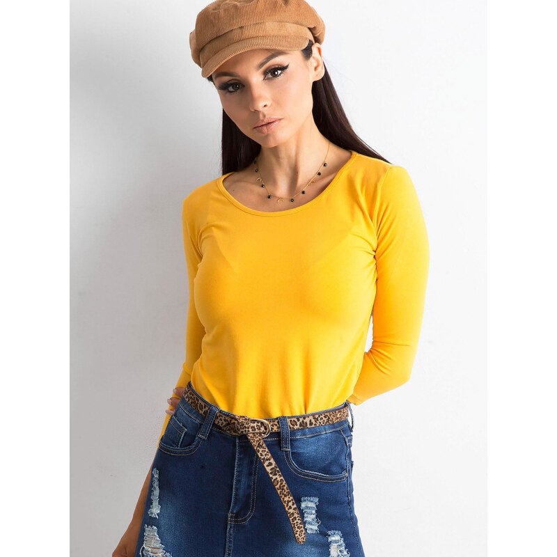 BASIC Dámské žluté tričko -dark yellow Hořčicová 67287954