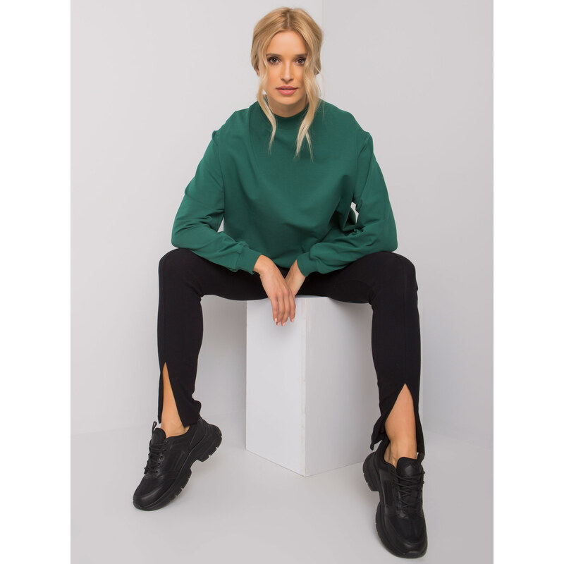 BASIC FEEL GOOD Tmavě zelená dámská mikina -dark green 55013233