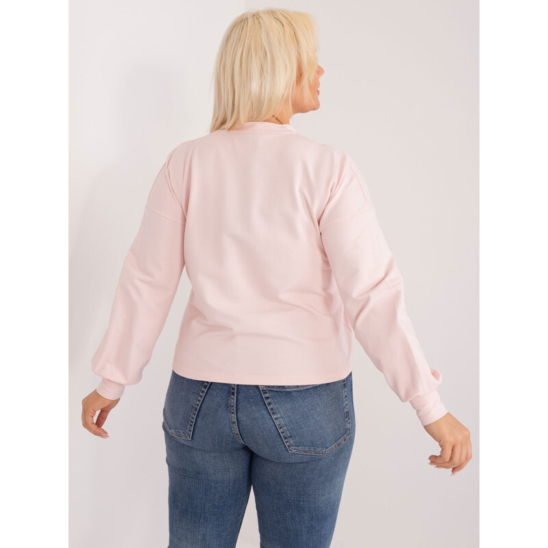 BASIC FEEL GOOD Světle růžová dámská basic mikina -pink Pudrová 85870499