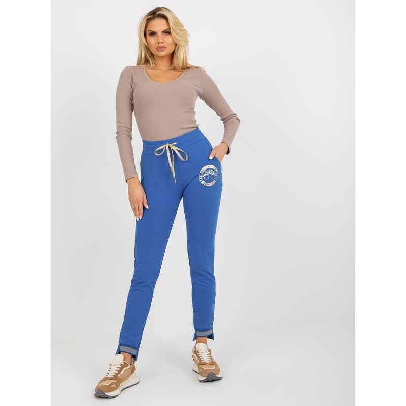 RELEVANCE Modré dámské tepláky --dark blue Modrá 76645952