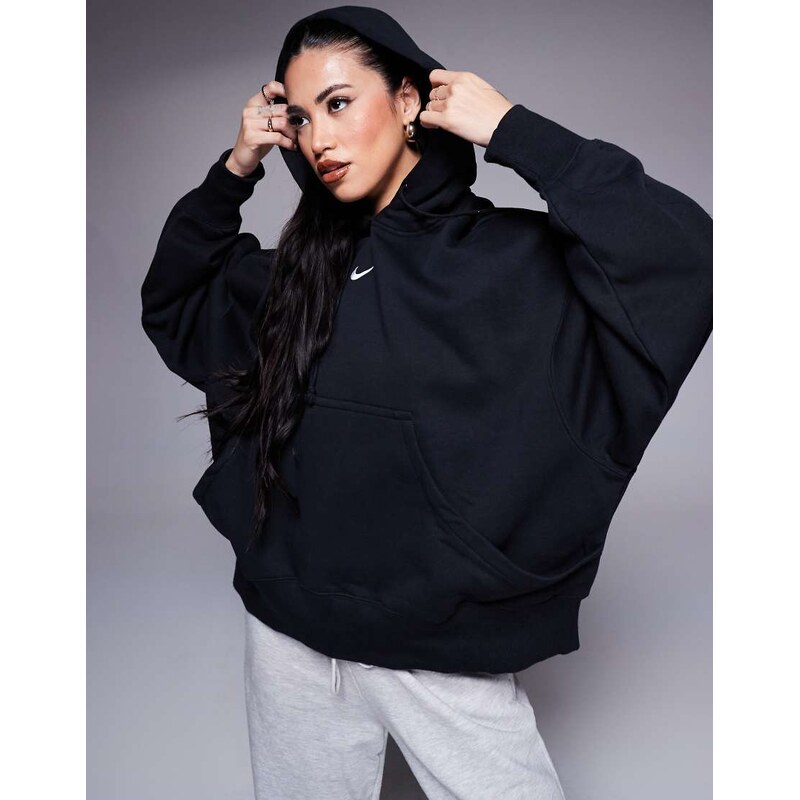 Nike Phoenix Fleece over-oversized hoodie in black