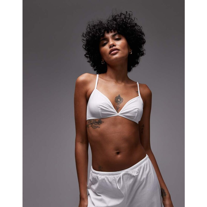 ARKET cotton soft bra in white 105435844