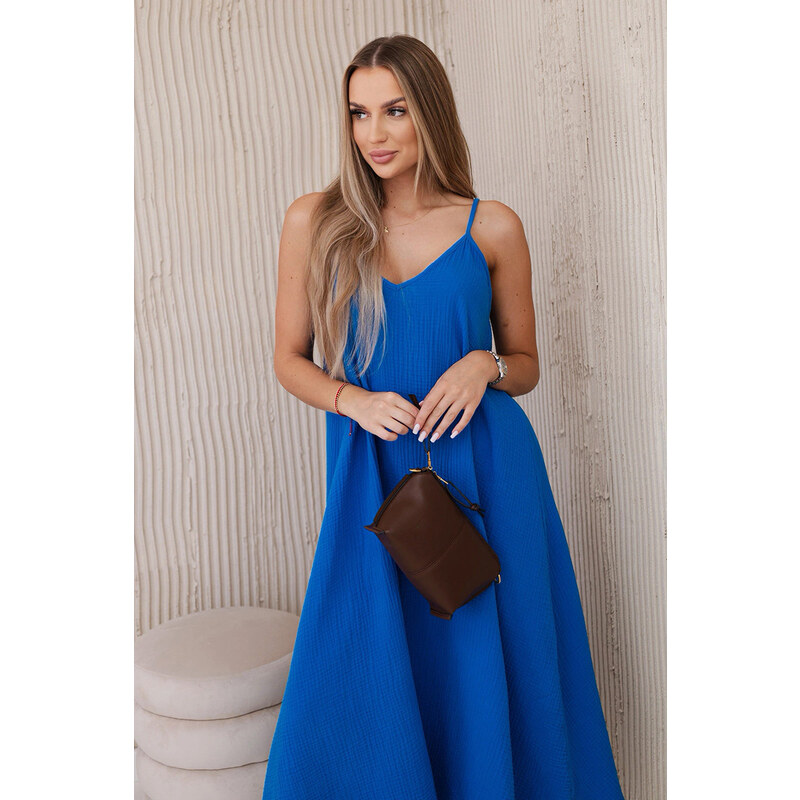 Fashionweek Dlouhé Mušelínové šaty na ramínka K88534 105438423