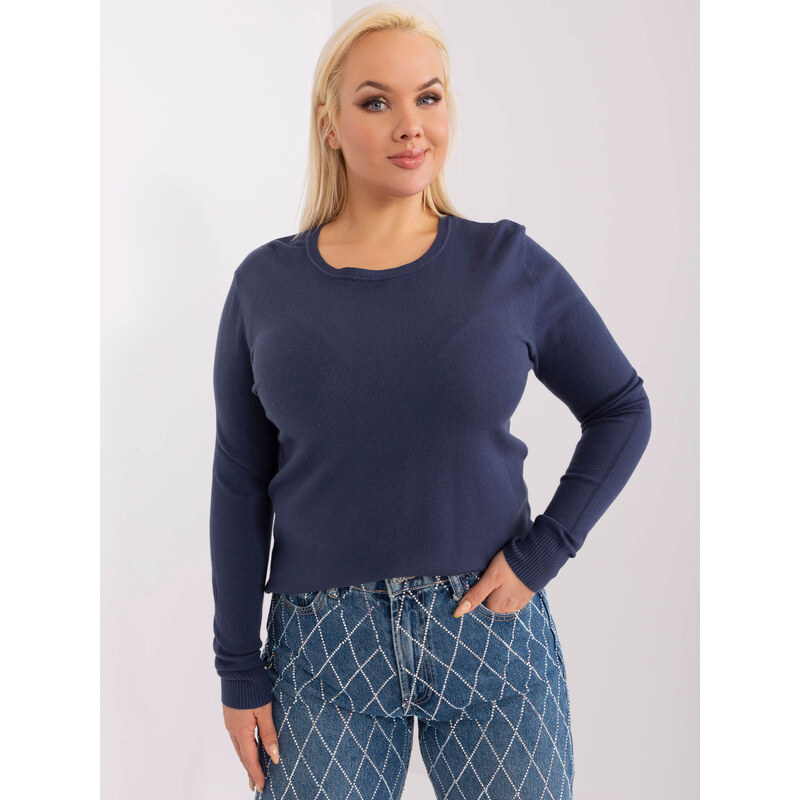 Tmavě modrý basic svetr PM-SW-PM-3006+1.11-dark blue