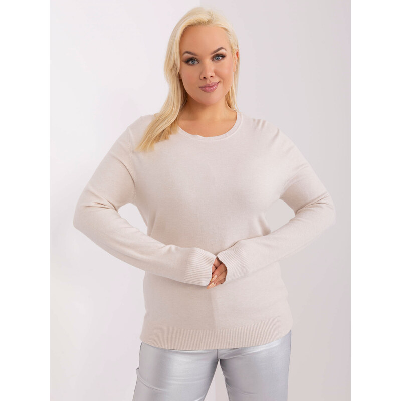Světle béžový basic svetr -PM-SW-PM-3006+1.11-light beige