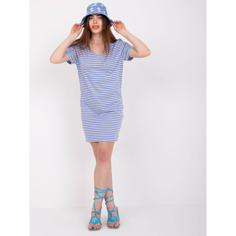 BASIC Modro-bílé pruhované šaty -D16054M30315A-light blue