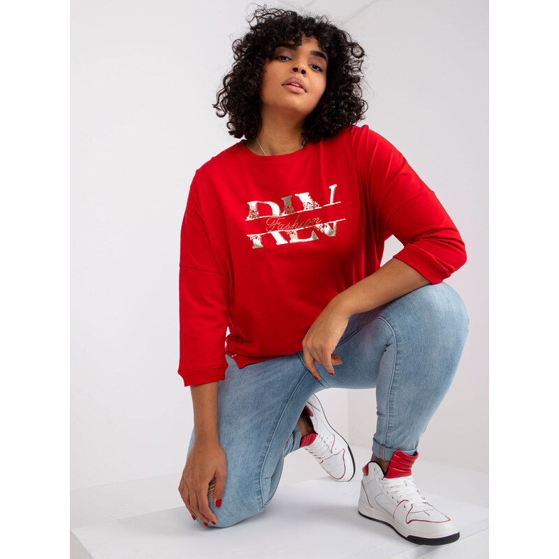 RELEVANCE Červené tričko Cordelia s potiskem FLV Fashion -red Červená 85873768