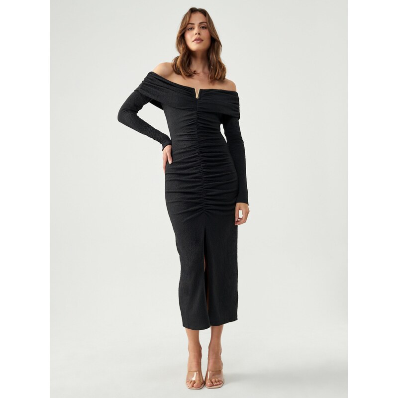 BWLDR Šaty AYSHA MIDI DRESS černá