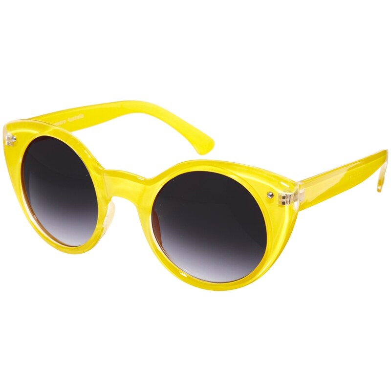 Quay Oversized Round Yellow Plastic Sunglasses