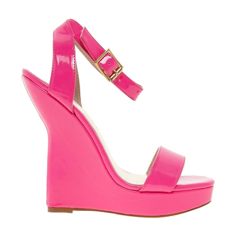 Timeless Odeal Hot Pink Patent Heeled Sandals