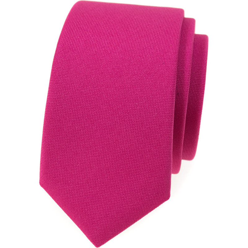 Avantgard fuchsiová matná luxusní slim kravata