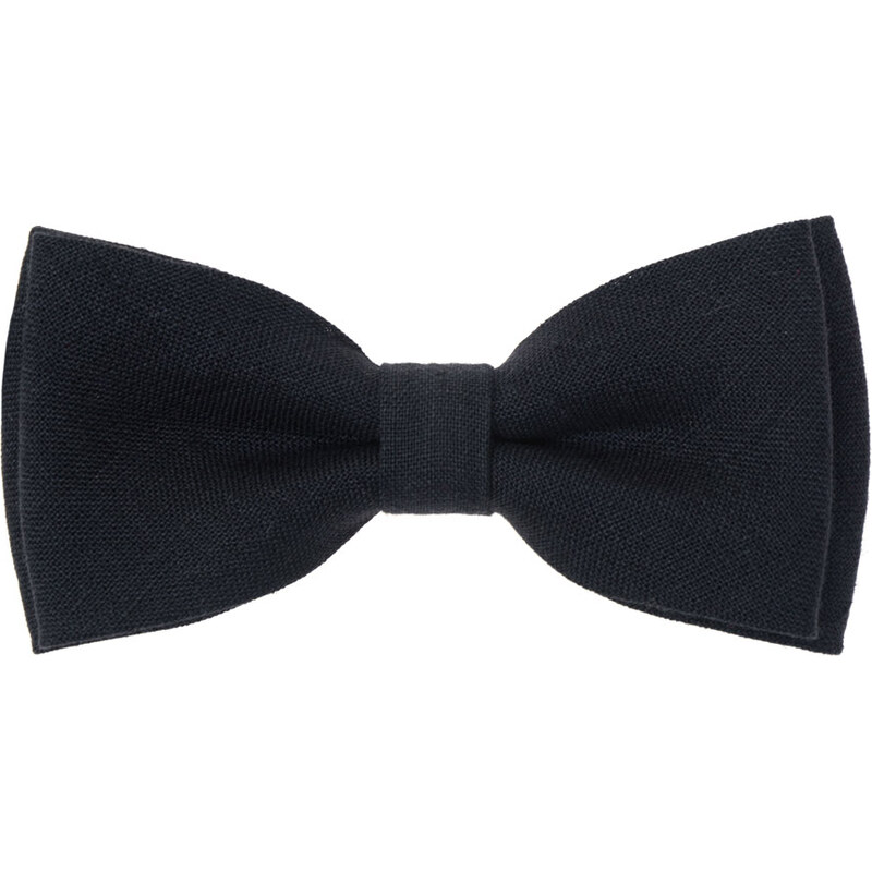 Avantgard navy modrý lněný pánský motýlek + kapesníček do saka