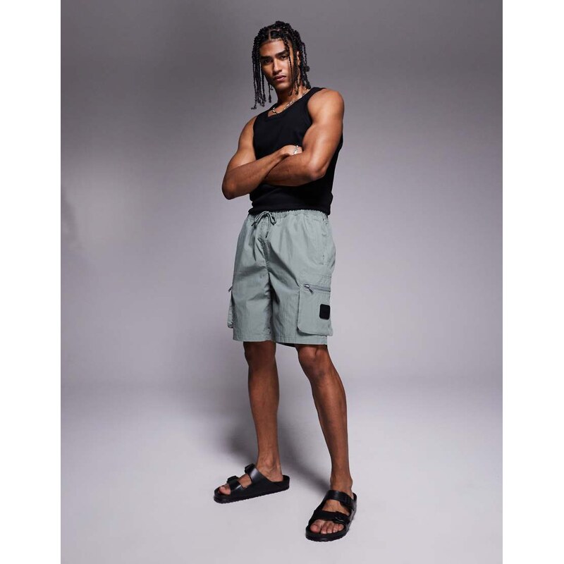 River Island cargo shorts in green