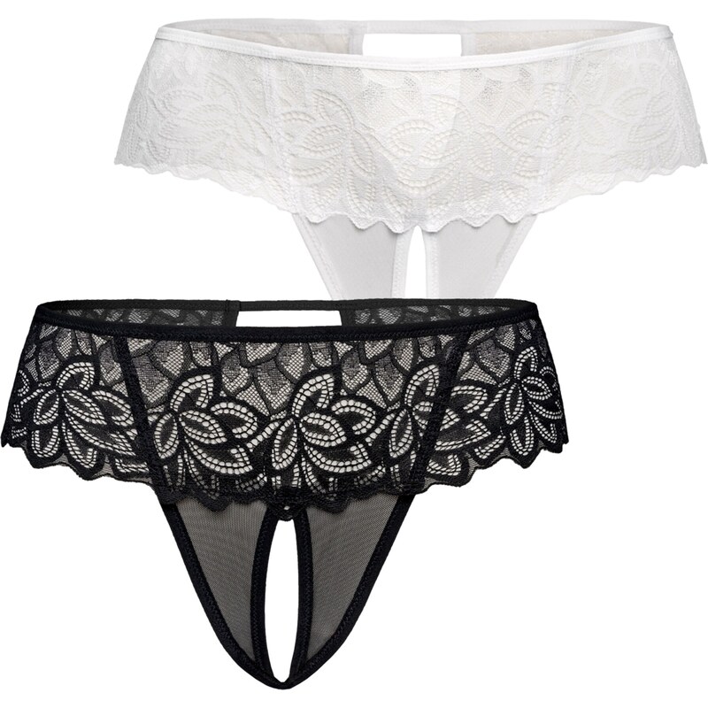 TEYLI Tanga Rossu černá / bílá 105464473