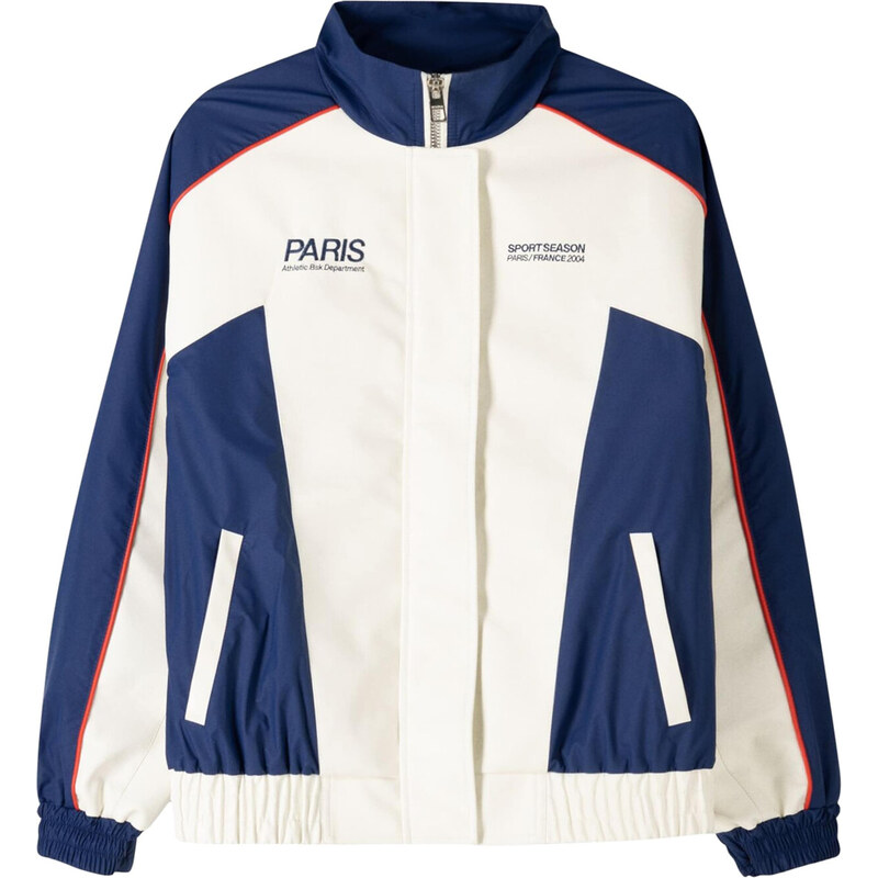 Bershka Přechodná bunda marine modrá / červená / offwhite 109591280