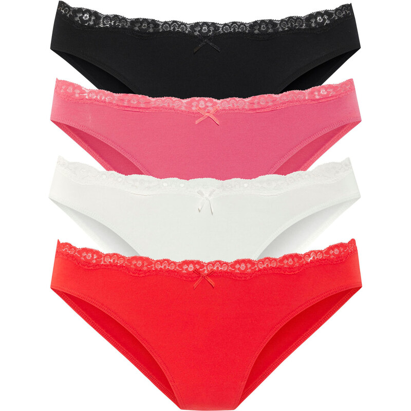 LASCANA Tanga pink / krvavě červená / černá / bílá 105467667