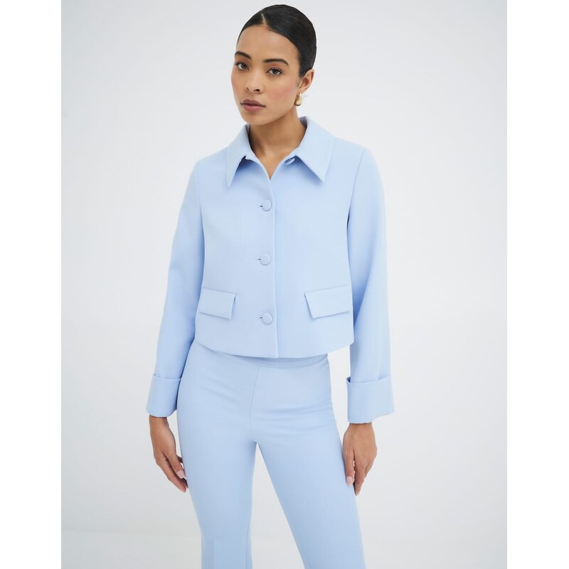 River Island structured 60s jacket in light blue 105814113